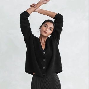 NWT Cropped Cashmere Cocoon Cardigan in Black Jenni Kayne